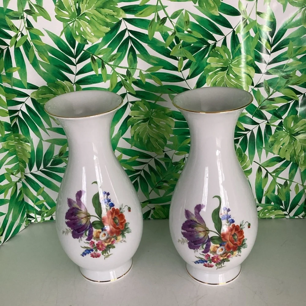 Fuerstenberg  Mantle Vase Pair made in Germany